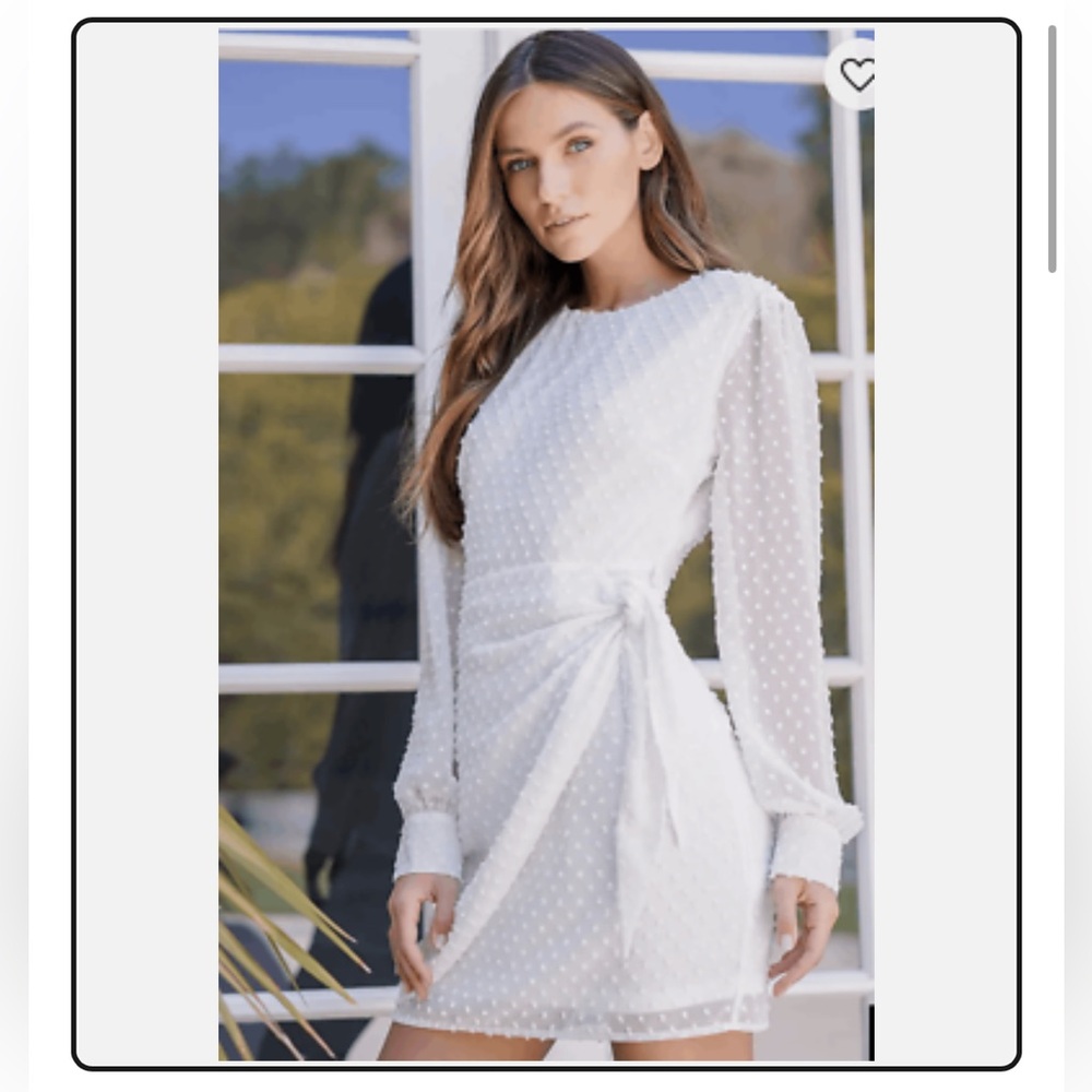 NWT- Lulu’s White Textured Dress- Size Small